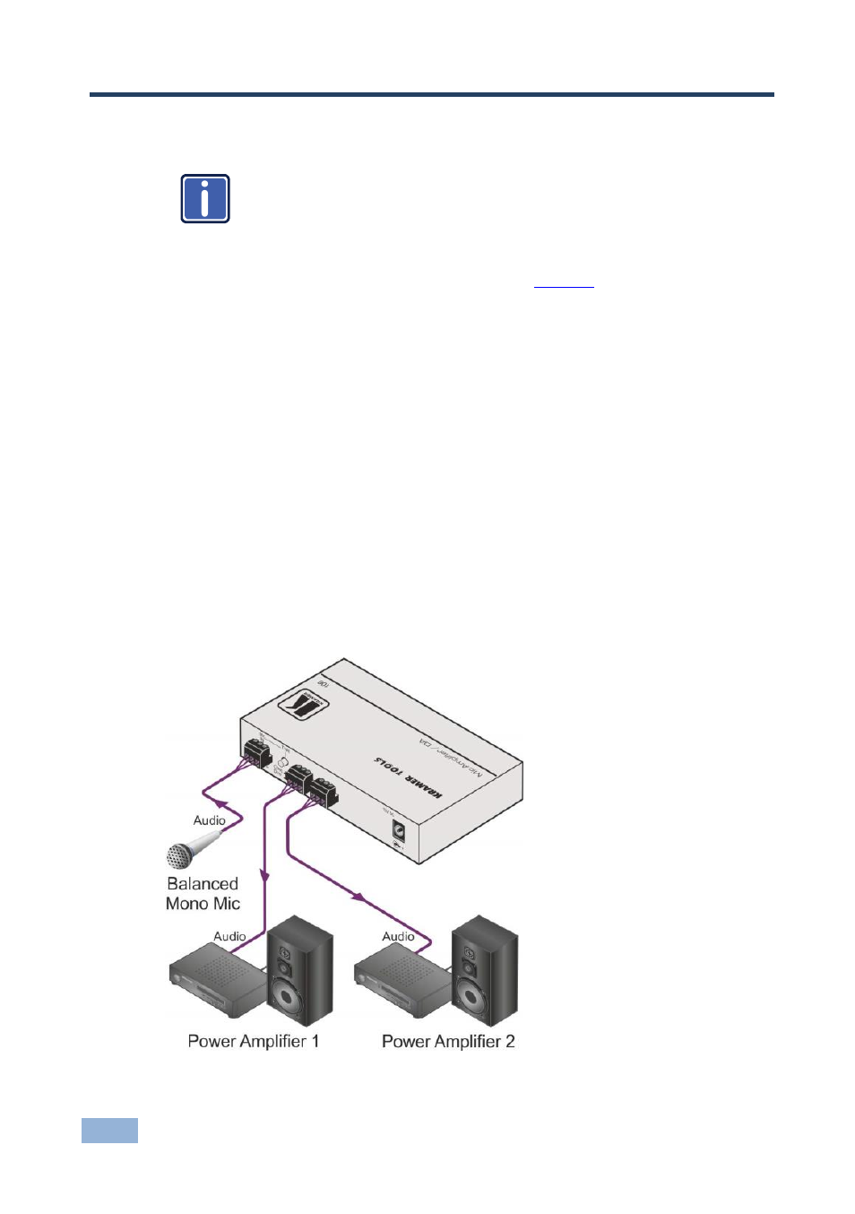 4 connecting the 106, Connecting the 106, Figure 2: connecting the 106 mic amplifier/da | 4connecting the 106 | Kramer Electronics 106 User Manual | Page 9 / 12