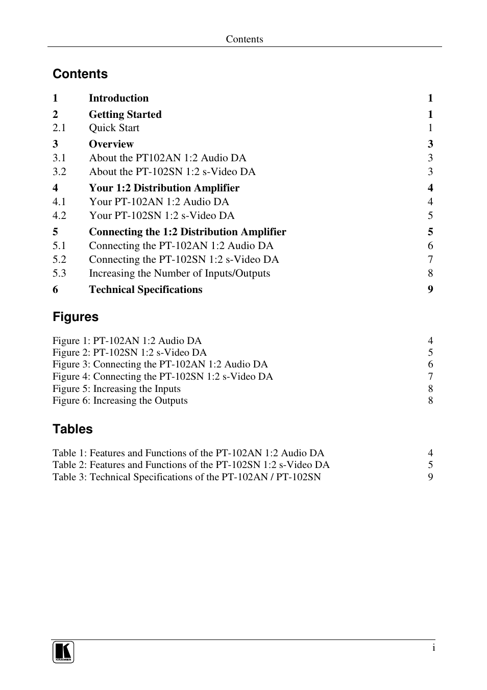 Kramer Electronics PT-102SN User Manual | Page 2 / 13