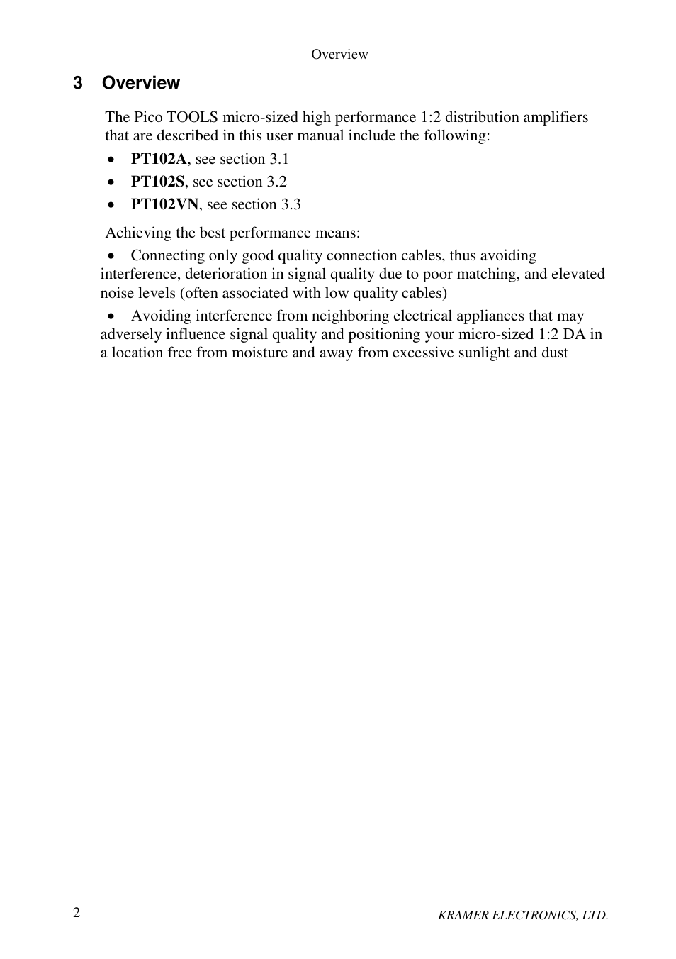 Kramer Electronics PT-102S User Manual | Page 4 / 13