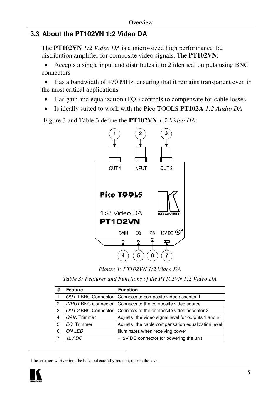 Kramer Electronics PT-102S User Manual | Page 7 / 13