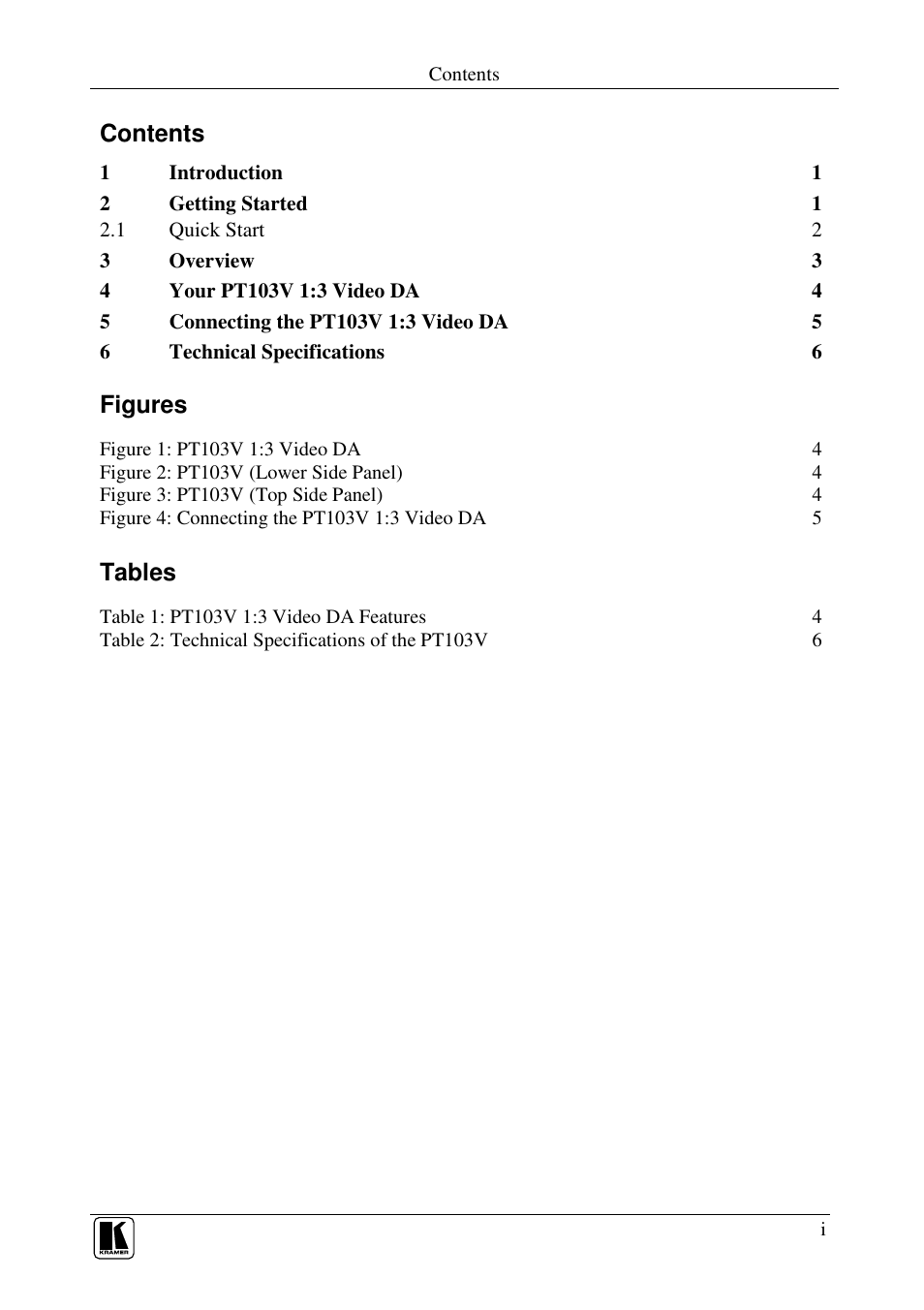 Kramer Electronics PT-103V User Manual | Page 2 / 10