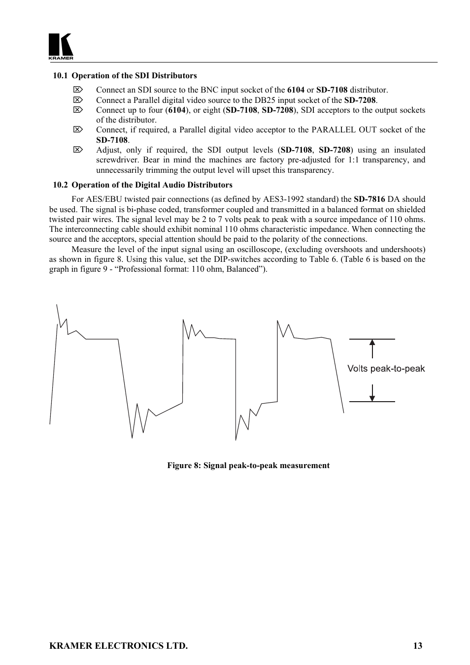 Kramer Electronics SD-7108 User Manual | Page 14 / 20