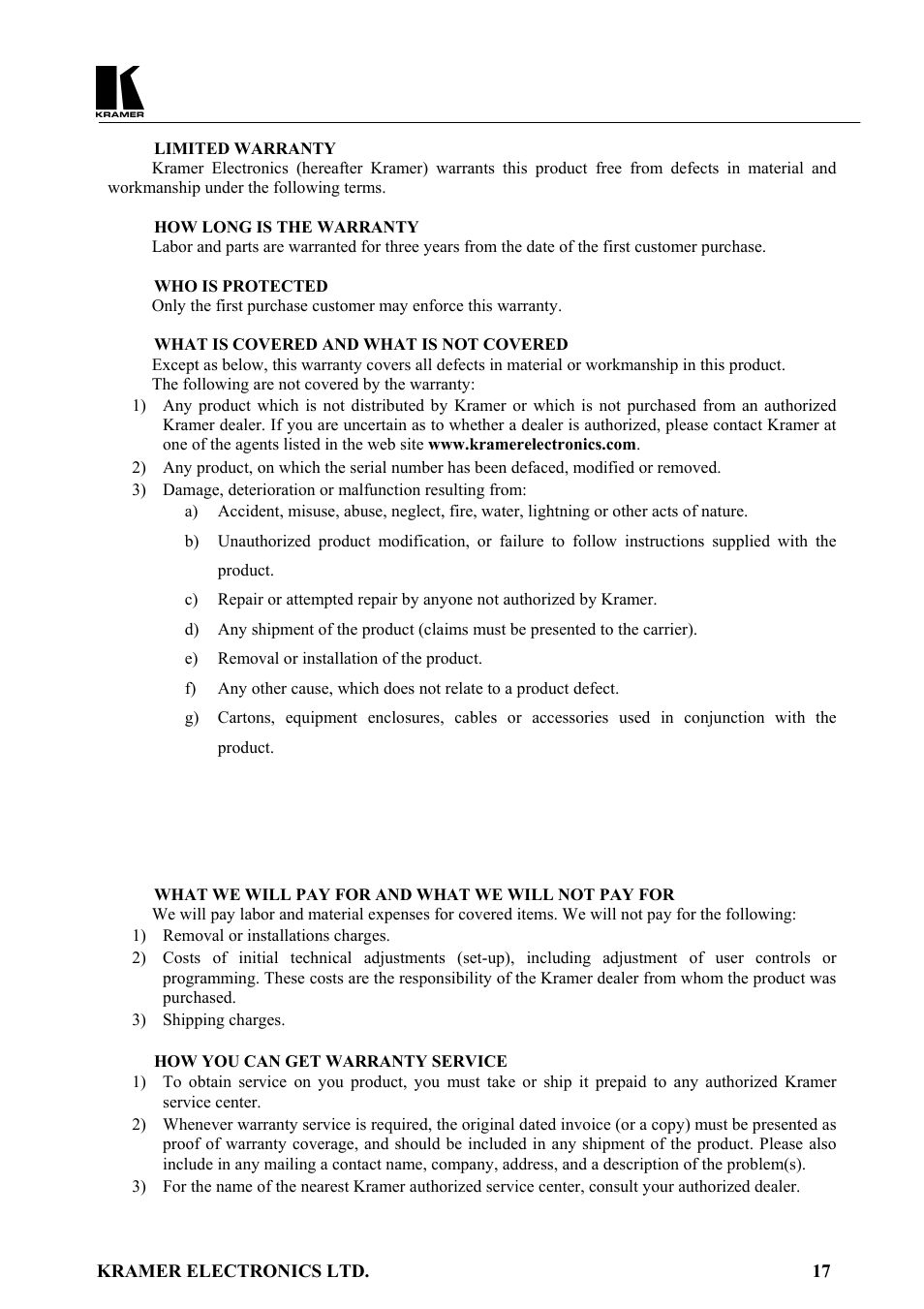 Kramer Electronics SD-7108 User Manual | Page 18 / 20