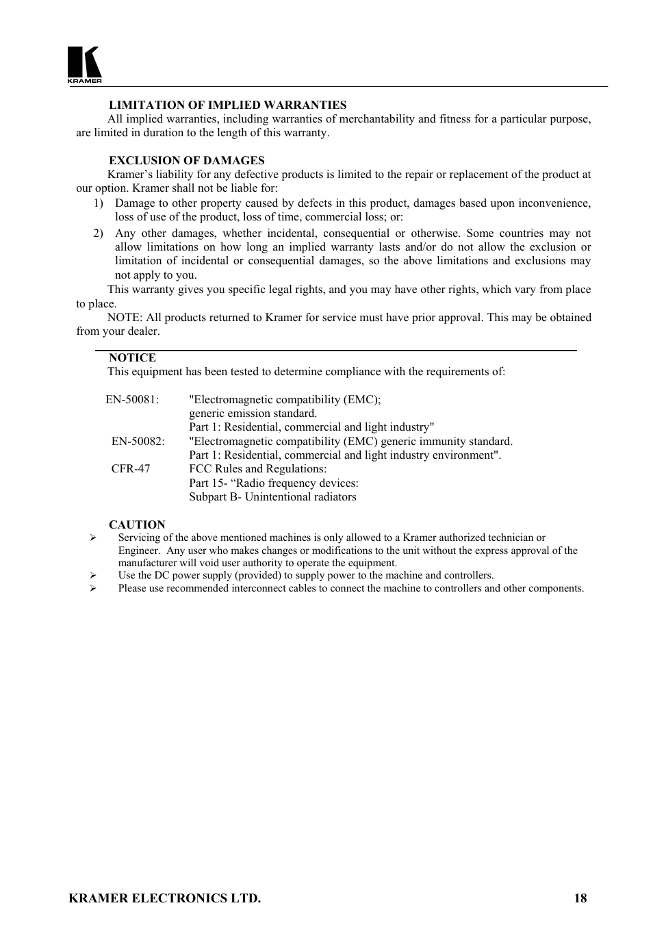 Kramer Electronics SD-7108 User Manual | Page 19 / 20