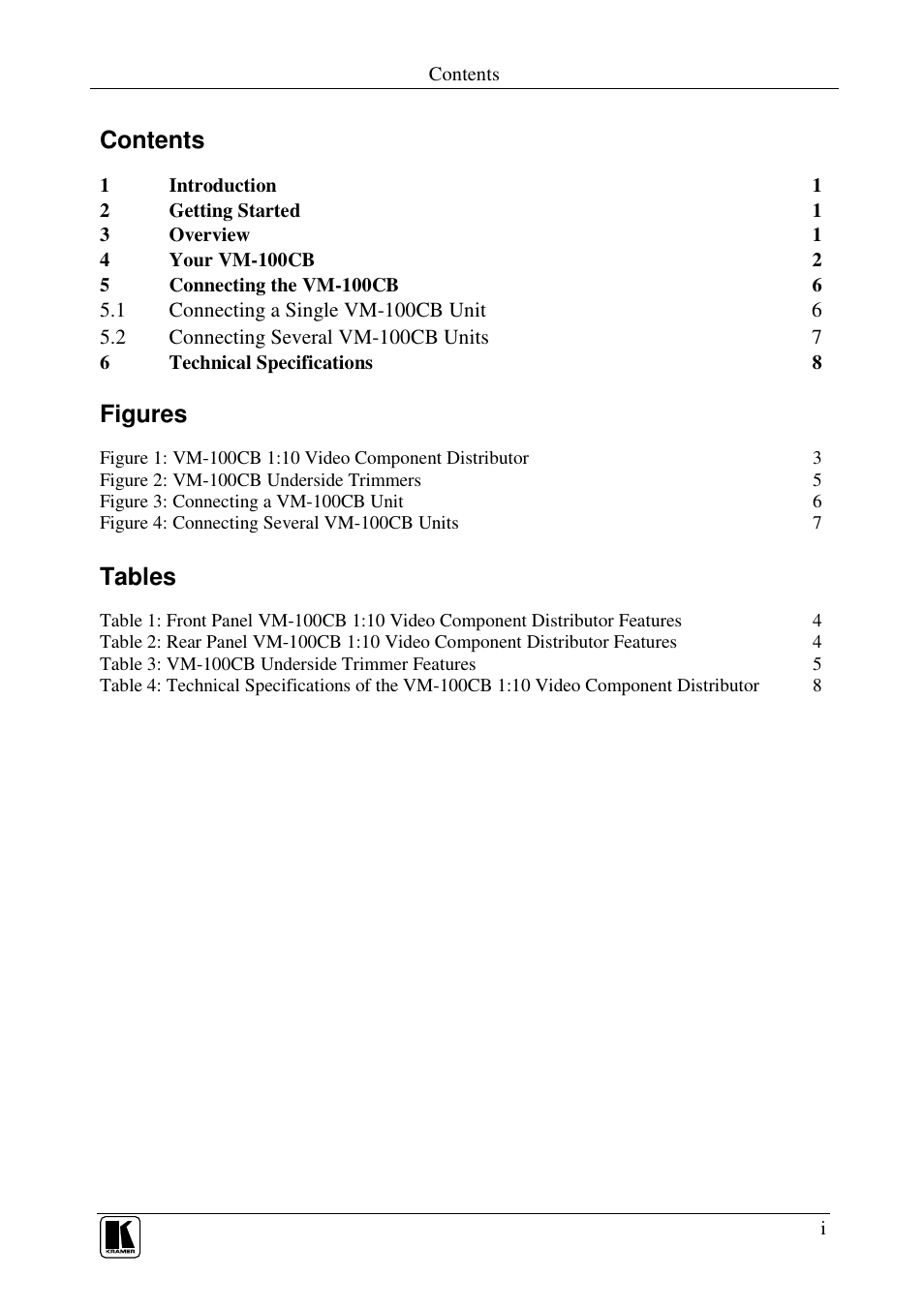 Kramer Electronics VM-100CB User Manual | Page 2 / 12