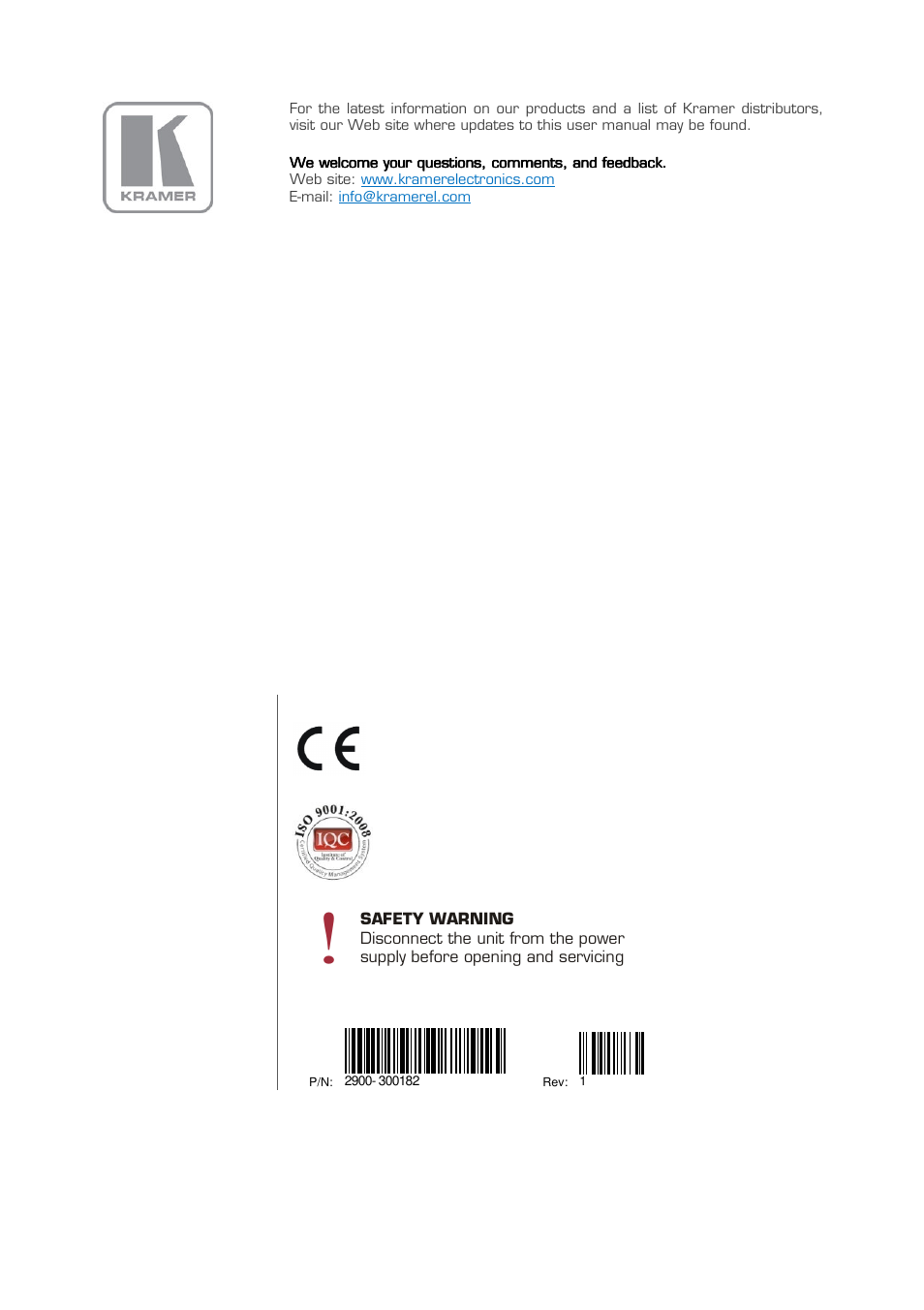 Kramer Electronics VM-1055 User Manual | Page 27 / 27