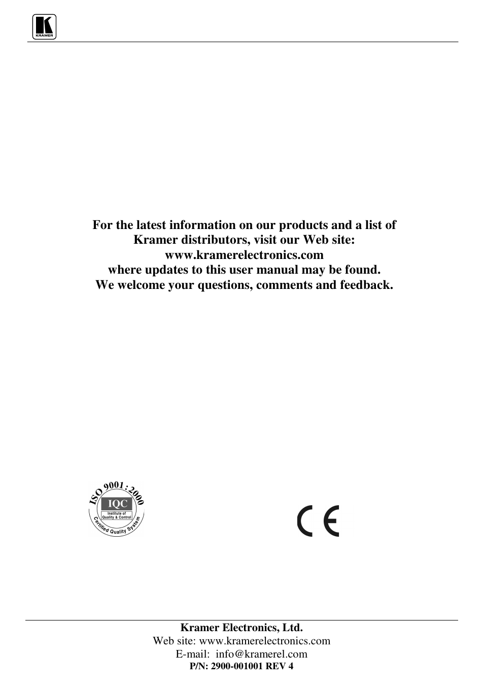 Kramer Electronics VM-1042 User Manual | Page 23 / 23