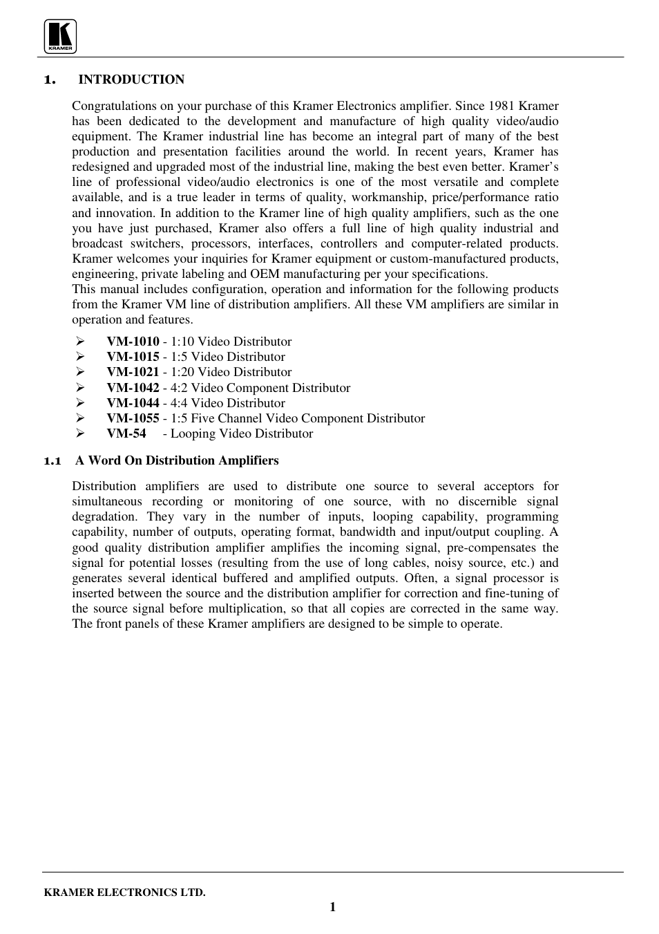 Kramer Electronics VM-1042 User Manual | Page 3 / 23