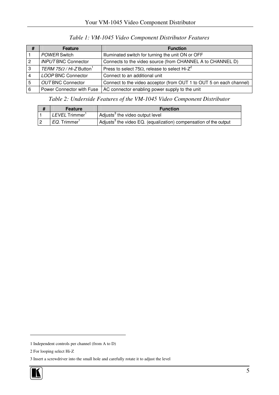 Kramer Electronics VM-1045 User Manual | Page 7 / 15