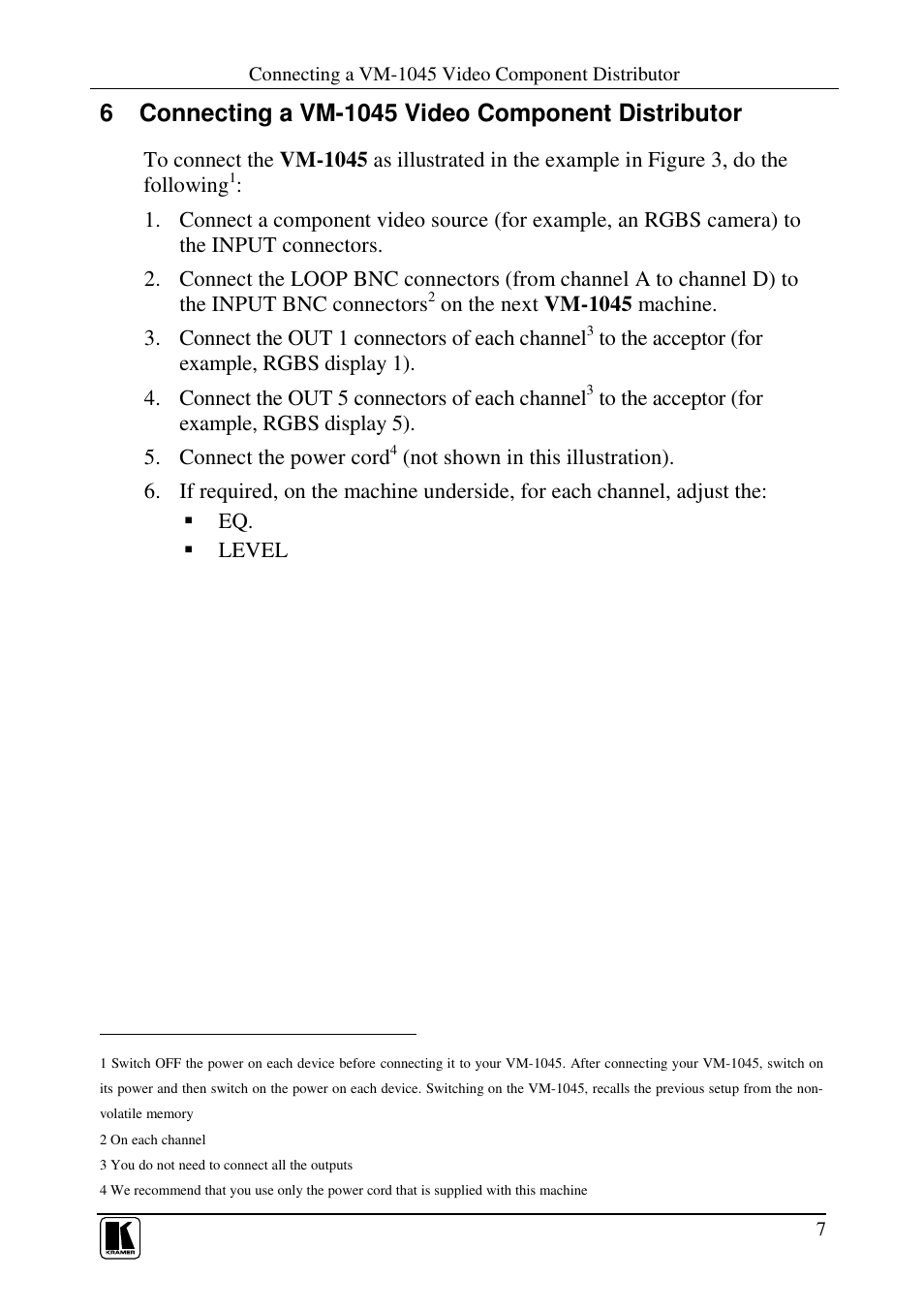 Kramer Electronics VM-1045 User Manual | Page 9 / 15