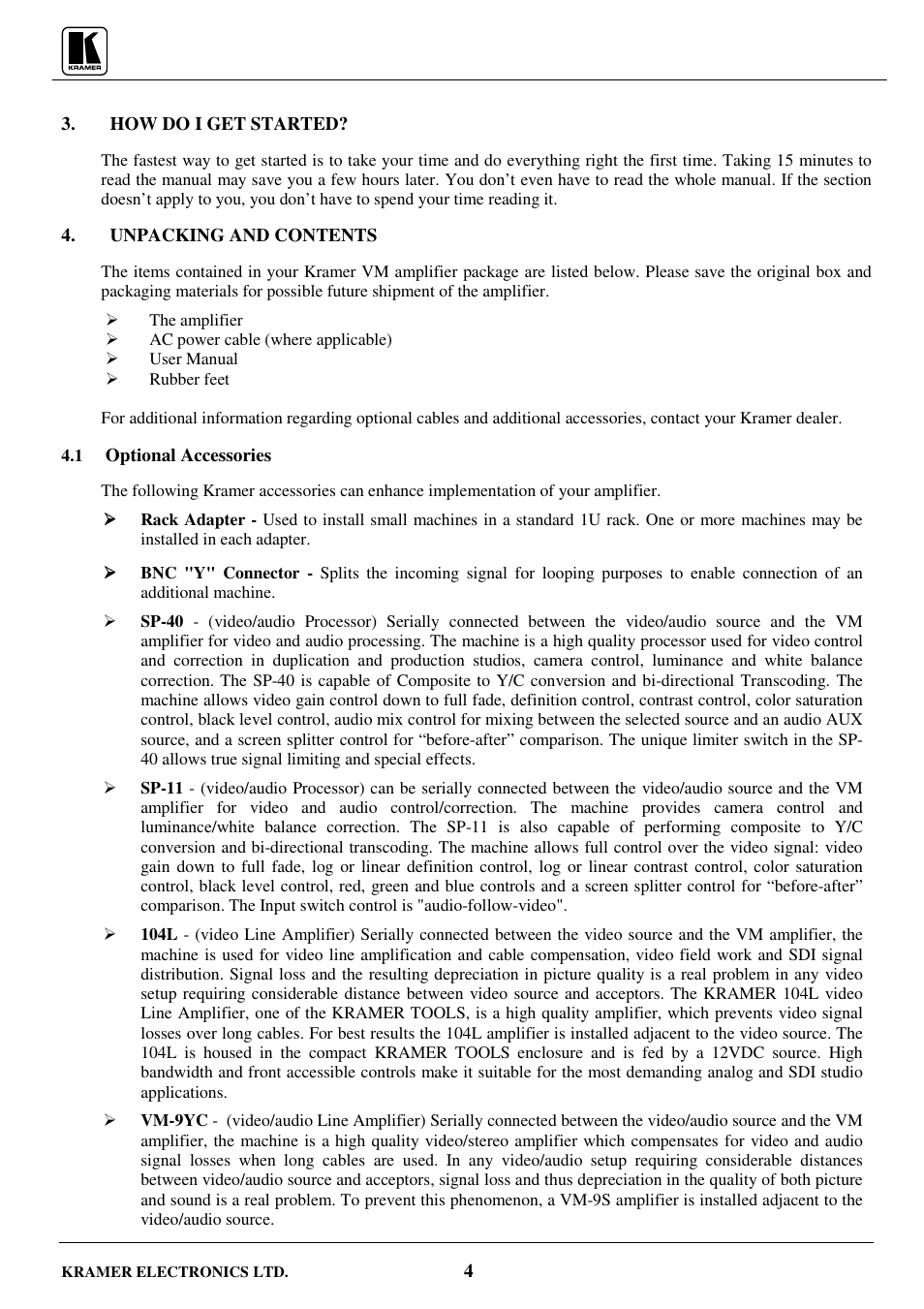 Kramer Electronics VM-80V User Manual | Page 5 / 16