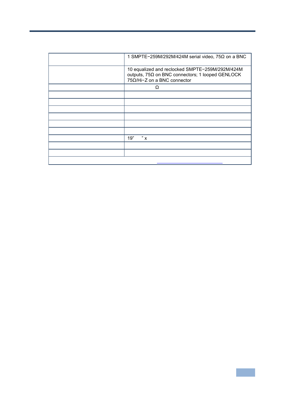 6 technical specifications, Technical specifications, 6technical specifications | Kramer Electronics VM-10HDxl User Manual | Page 12 / 14