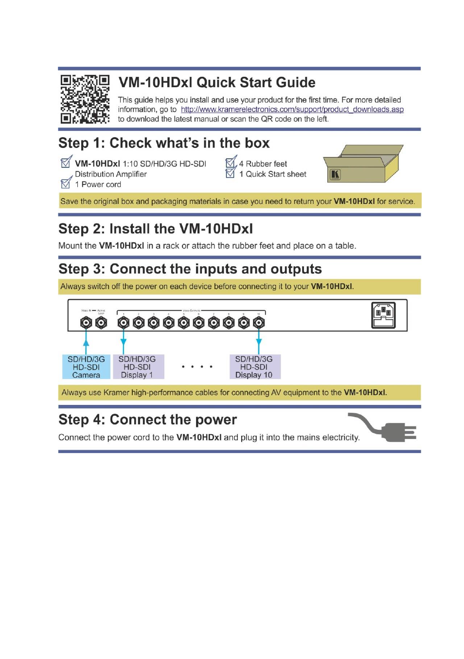 Kramer Electronics VM-10HDxl User Manual | Page 2 / 14