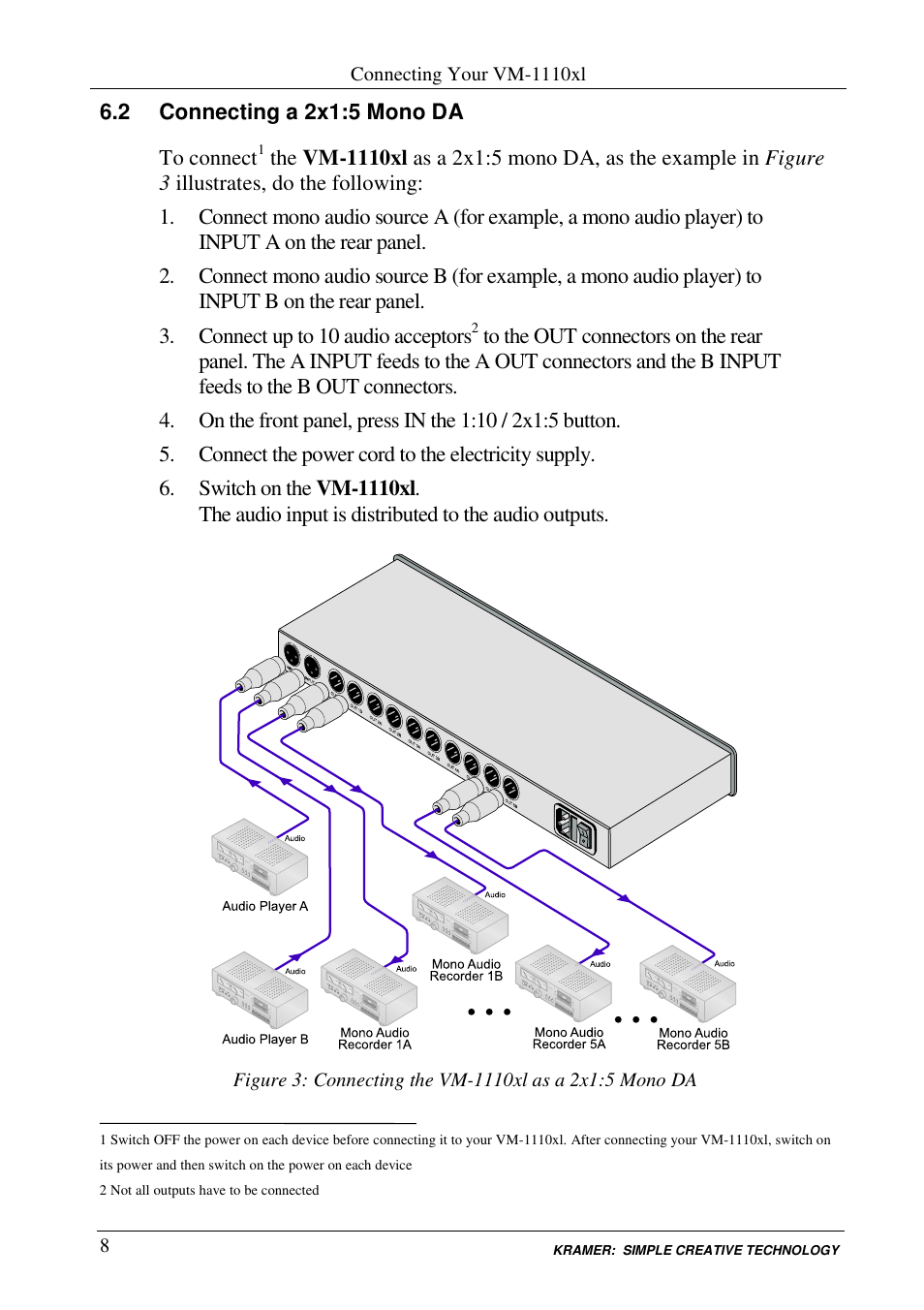 Kramer Electronics VM-1110xl User Manual | Page 10 / 14