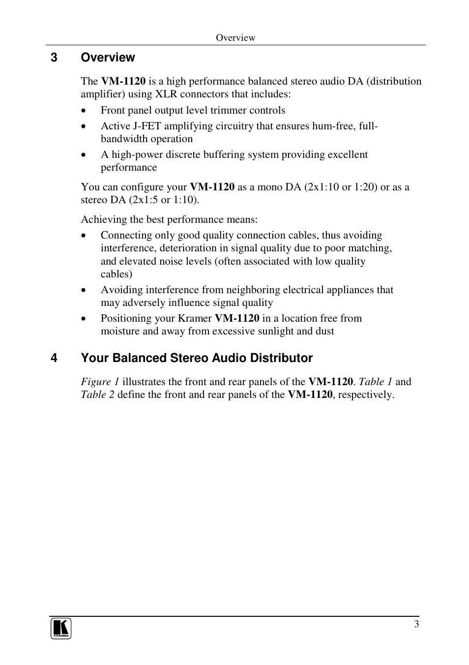 Kramer Electronics VM-1120 User Manual | Page 5 / 16