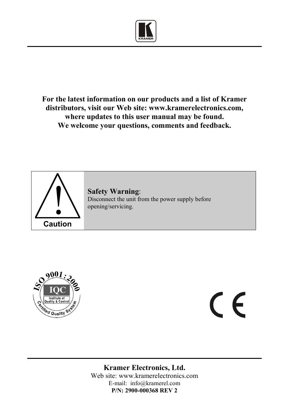 Kramer Electronics VM-12HDCP User Manual | Page 15 / 15