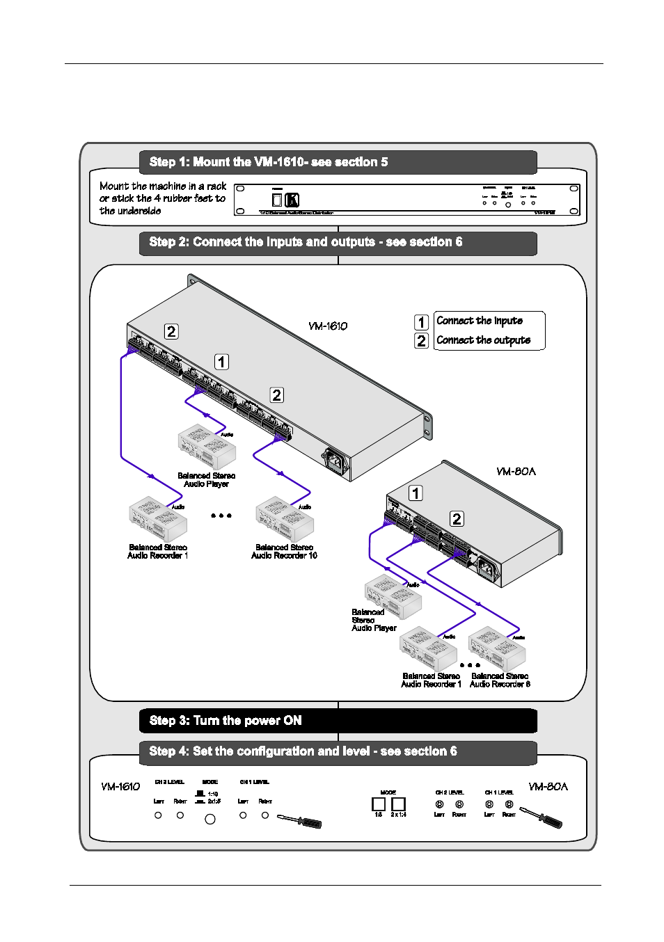 1 quick start, Quick start | Kramer Electronics VM-80A User Manual | Page 4 / 14