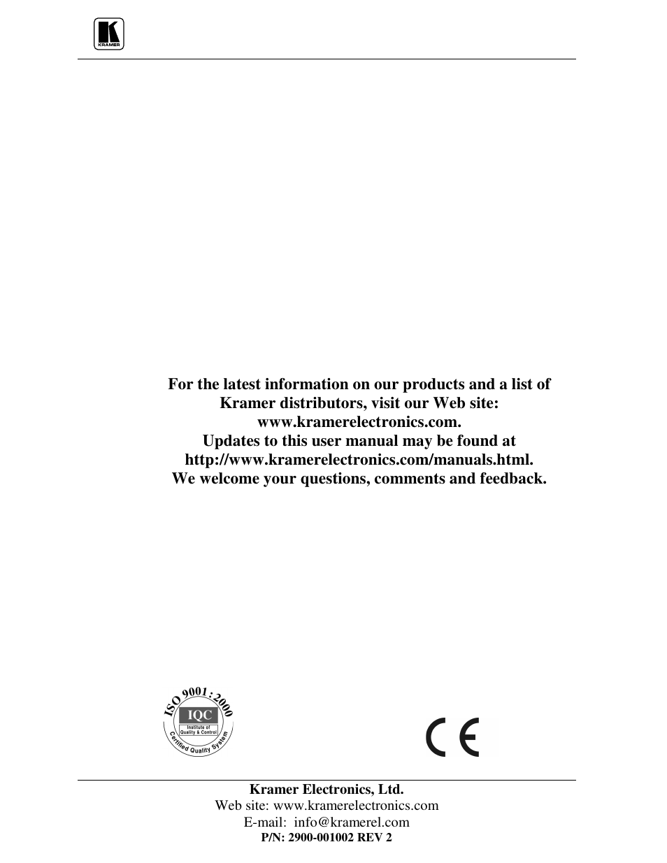 Kramer Electronics VM-1610 User Manual | Page 18 / 18