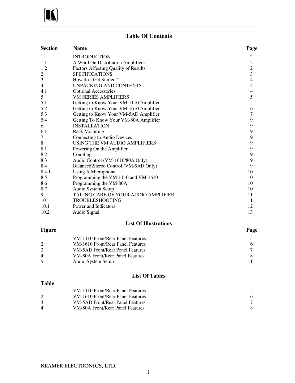 Kramer Electronics VM-1610 User Manual | Page 2 / 18