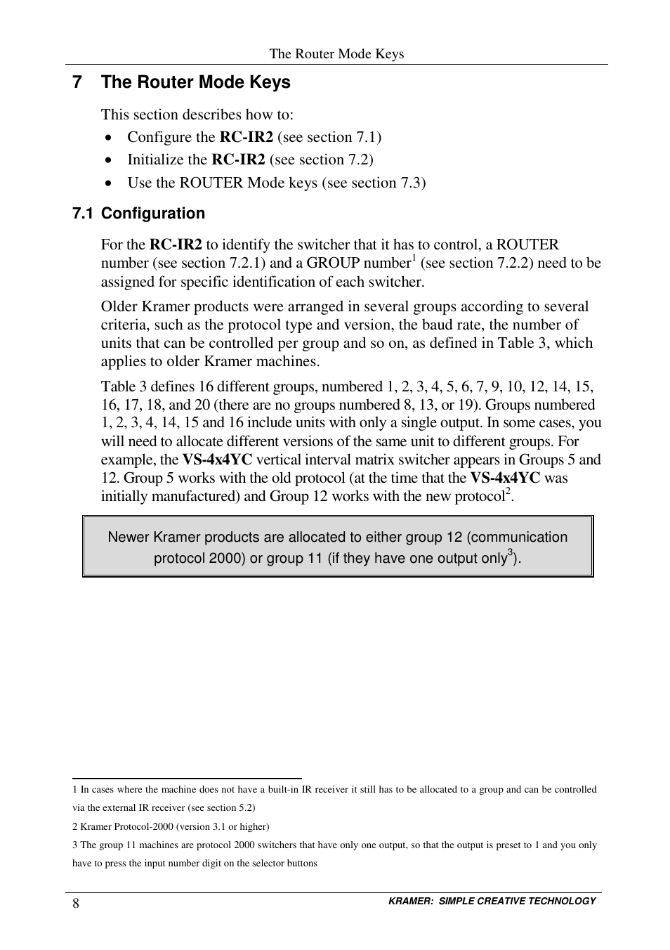7 the router mode keys | Kramer Electronics RC-IR2 User Manual | Page 11 / 24
