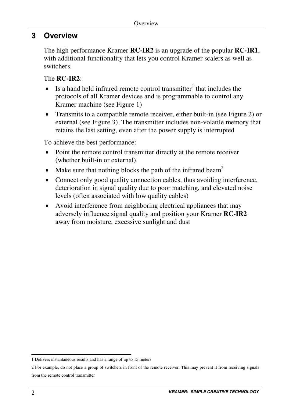 3 overview | Kramer Electronics RC-IR2 User Manual | Page 5 / 24