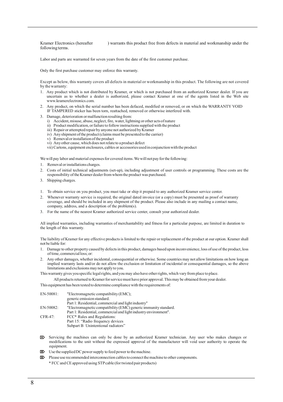 Kramer Electronics VM-22HD User Manual | Page 10 / 11