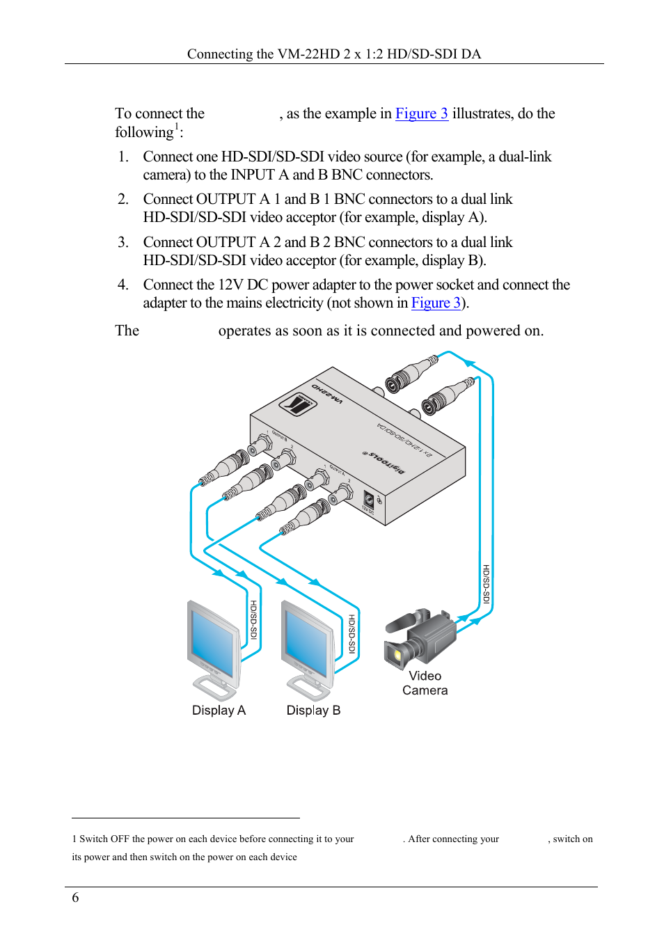 2 connecting the vm-22hd in the dual link mode, Connecting the vm-22hd in the dual link mode, Figure 3: connecting the vm-22hd in dual link mode | Kramer Electronics VM-22HD User Manual | Page 8 / 11