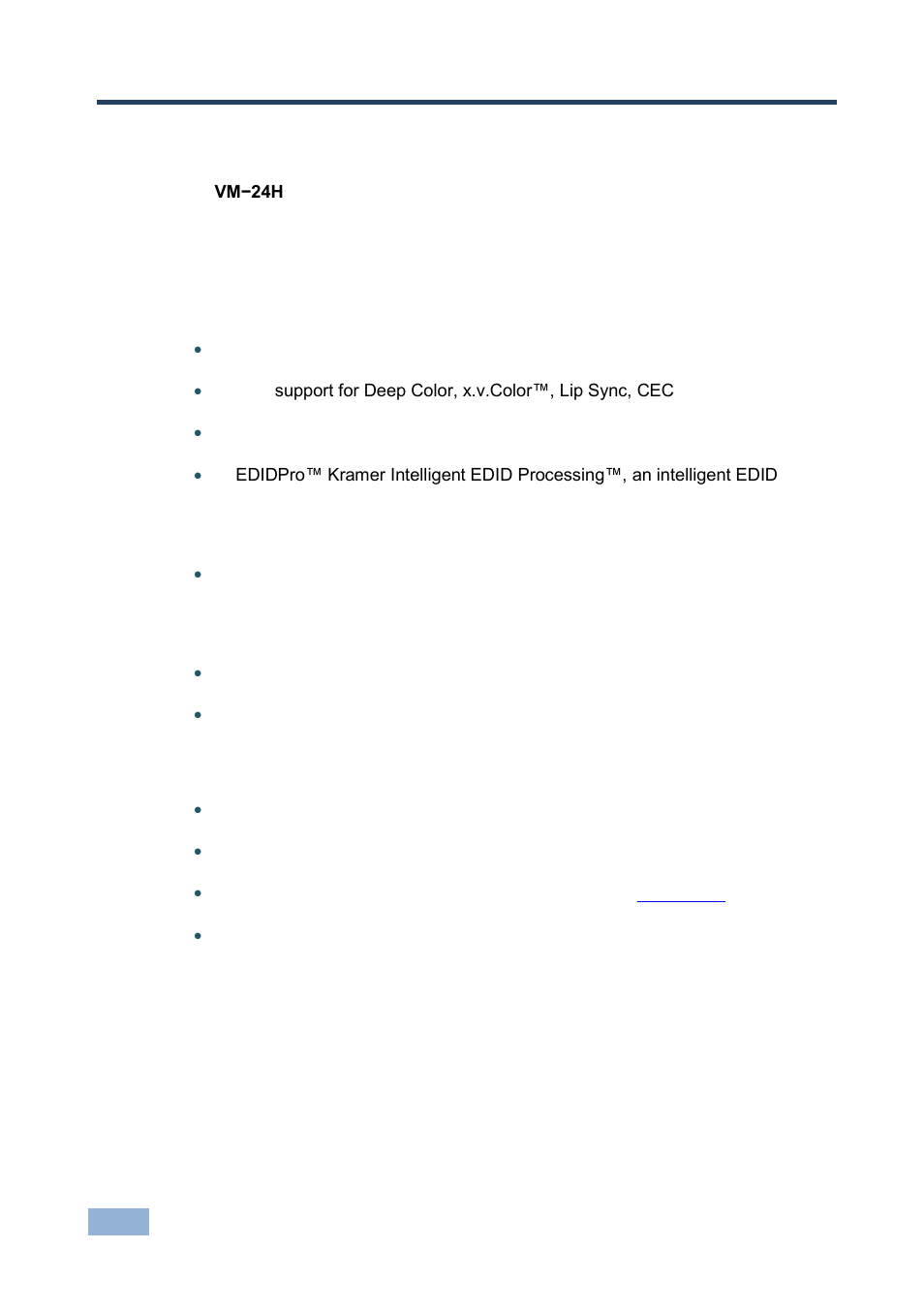 3 overview, 1 defining the vm-24h 2 input 1:4 hdmi distributor, Overview | Defining the vm-24h 2 input 1:4 hdmi distributor, 3overview | Kramer Electronics VM-24H User Manual | Page 7 / 23