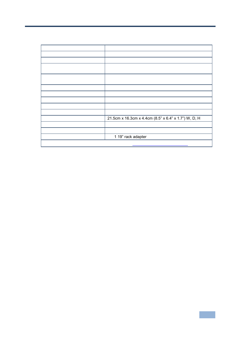 6 technical specifications, Technical specifications, 6technical specifications | Kramer Electronics VM-24HC User Manual | Page 14 / 21