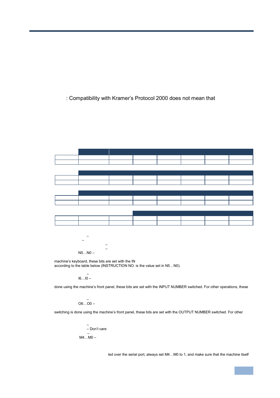 9 protocol 2000, 1 syntax, Protocol 2000 | Syntax | Kramer Electronics VM-24HC User Manual | Page 18 / 21
