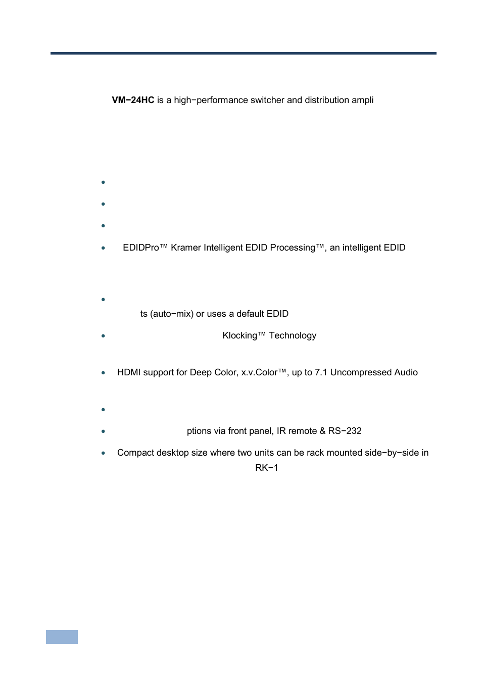 3 overview, Overview, 3overview | Kramer Electronics VM-24HC User Manual | Page 7 / 21