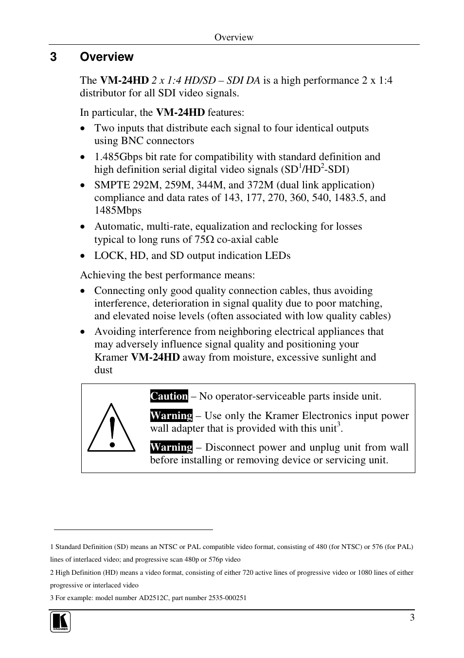 3overview | Kramer Electronics VM-24HD User Manual | Page 5 / 10