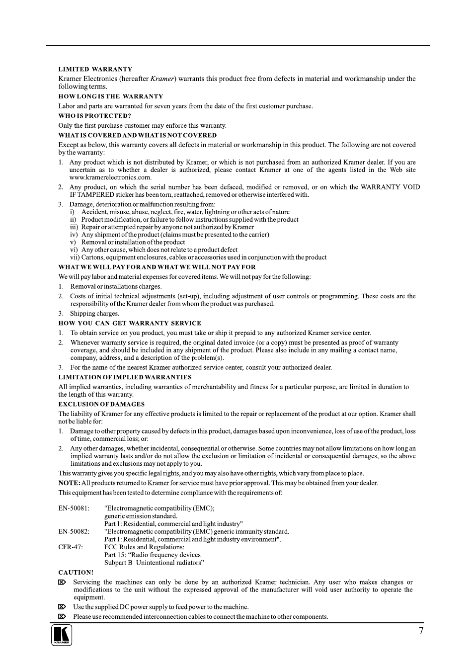 Kramer Electronics VM-24HD User Manual | Page 9 / 10