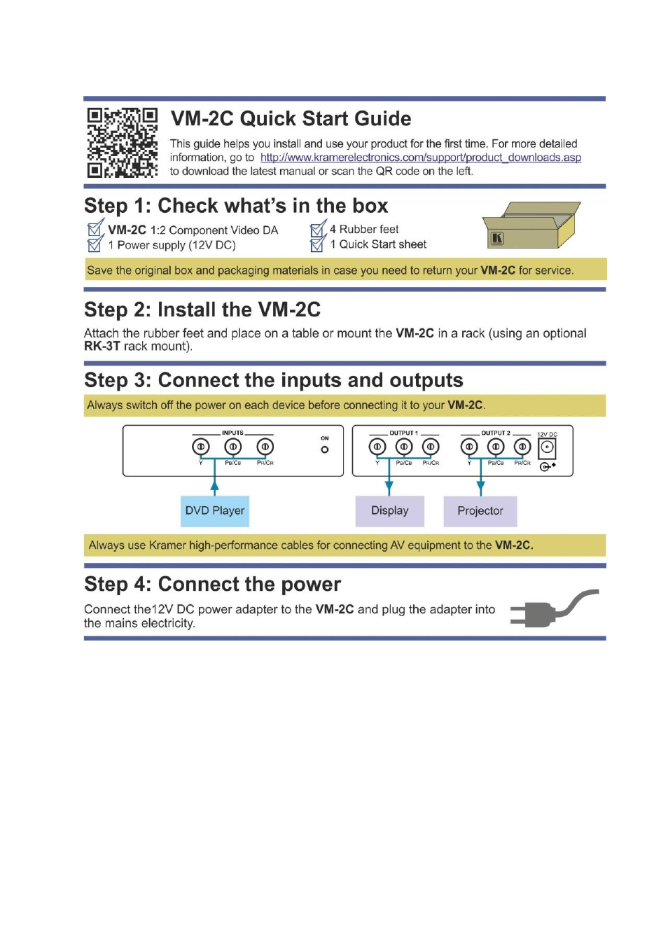 Kramer Electronics VM-2C User Manual | Page 2 / 11