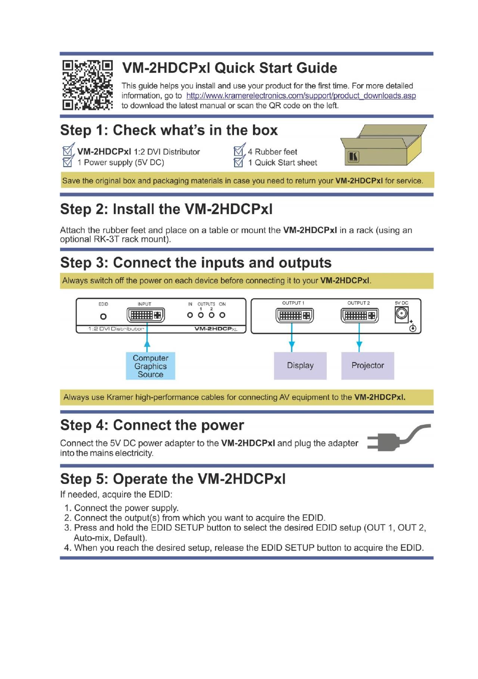 Kramer Electronics VM-2HDCPxl User Manual | Page 2 / 14