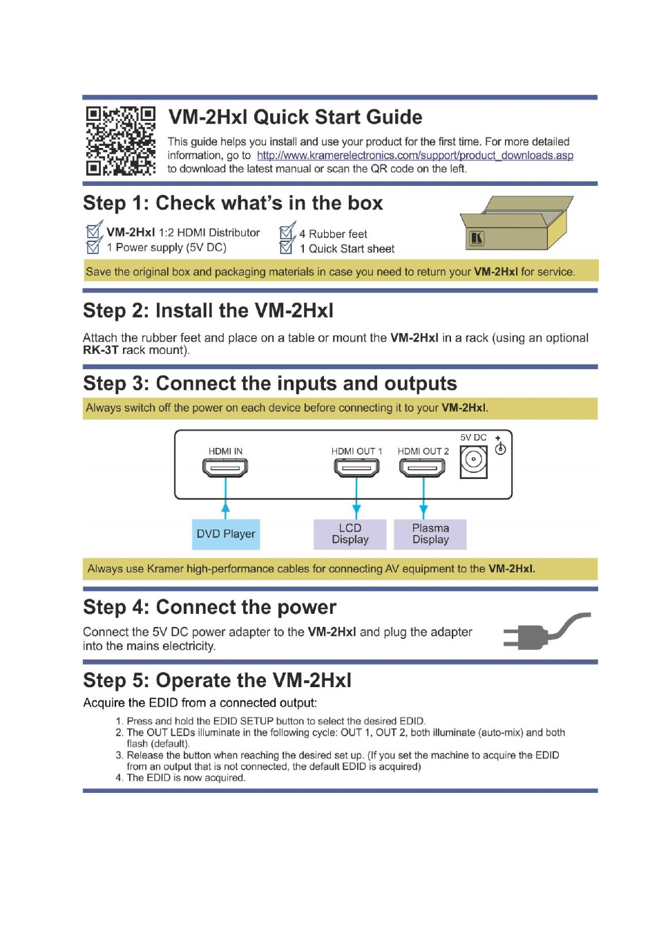 Kramer Electronics VM-2Hxl User Manual | Page 2 / 14