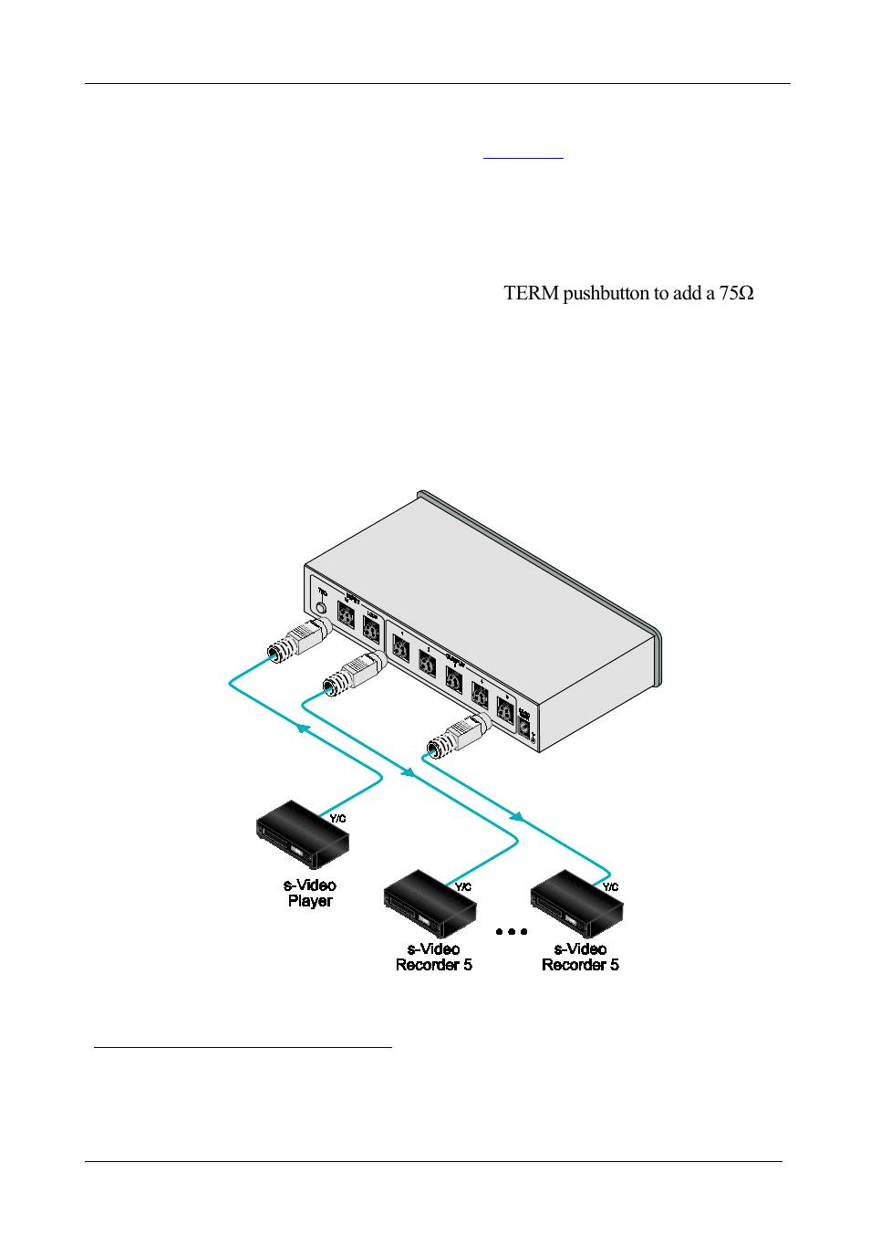 5 connecting the vm-50yc 1:5 s-video distributor, Connecting the vm-50yc 1:5 s-video distributor | Kramer Electronics VM-5S User Manual | Page 19 / 24