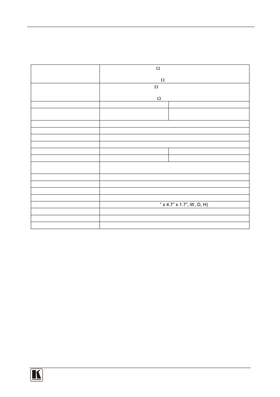 6 technical specifications, Technical specifications, Table 3 includes the technical specifications | Kramer Electronics VM-30AVB User Manual | Page 11 / 13