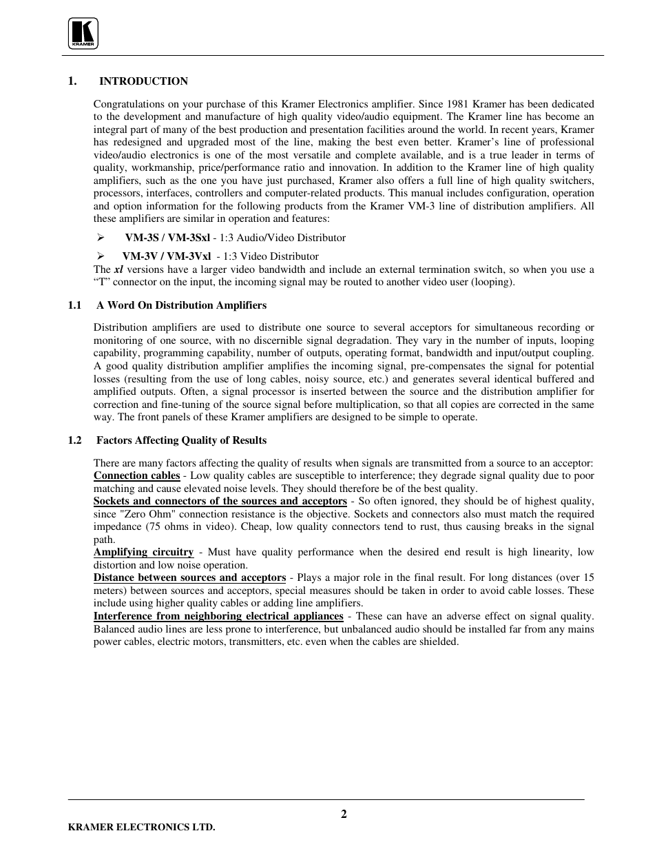 Kramer Electronics VM-3Sxl User Manual | Page 3 / 15