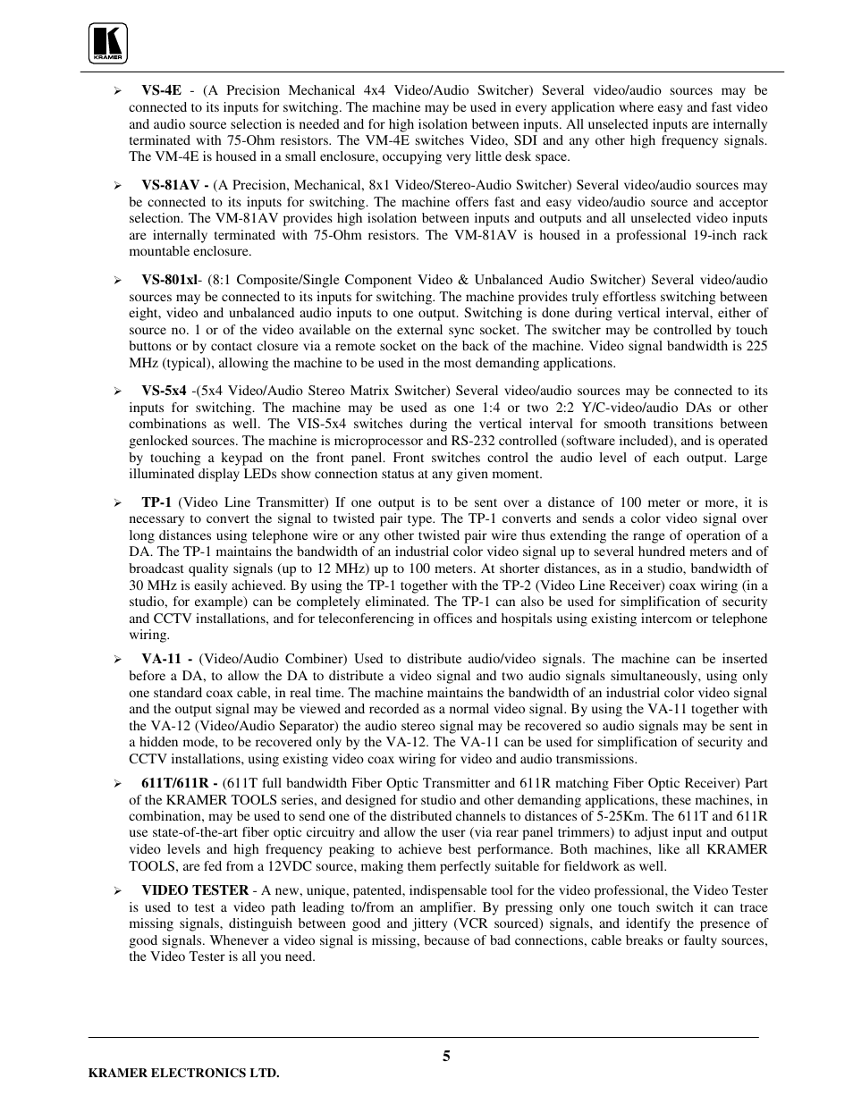 Kramer Electronics VM-3Sxl User Manual | Page 6 / 15