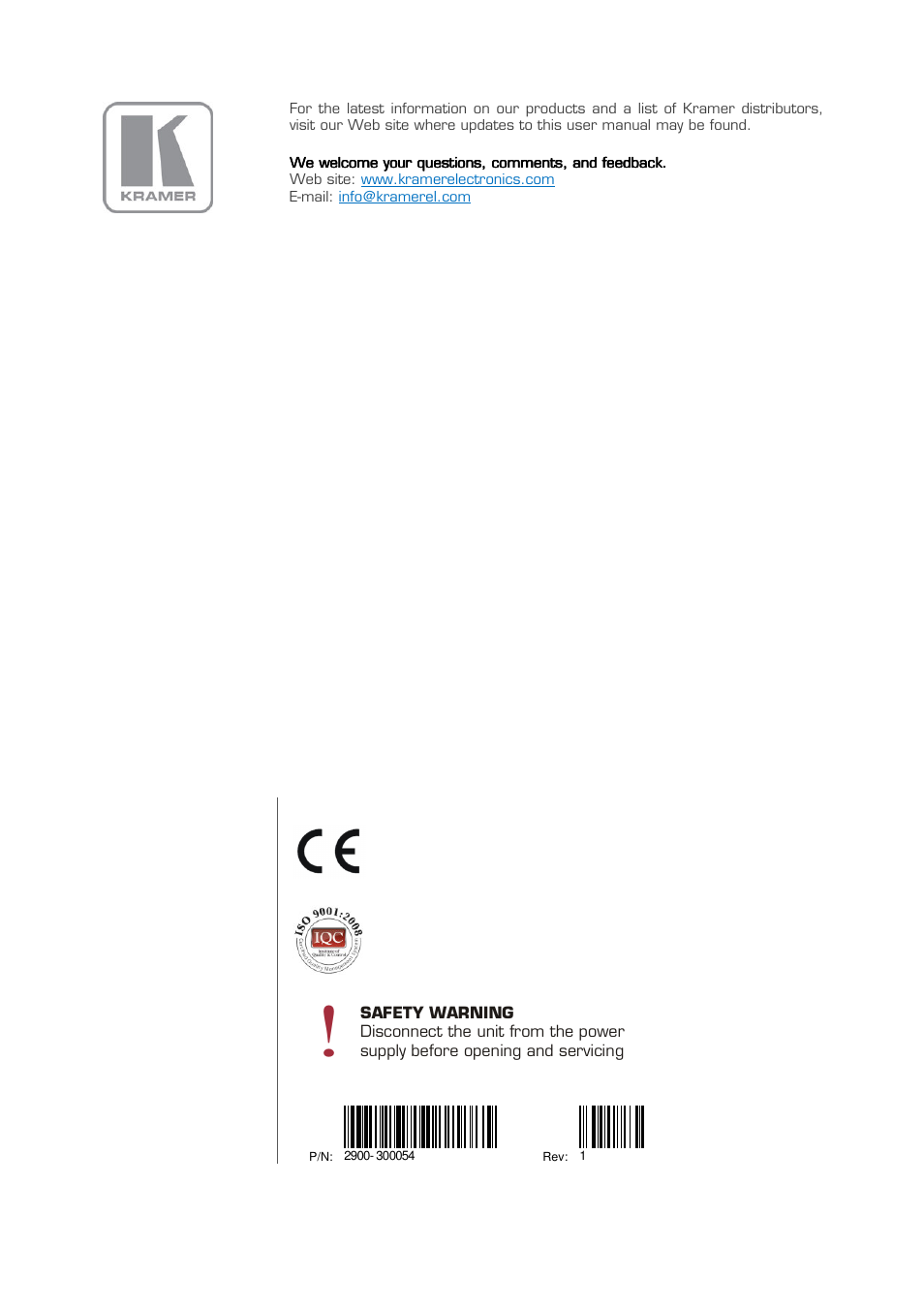 Kramer Electronics VM-400HDCP User Manual | Page 17 / 17