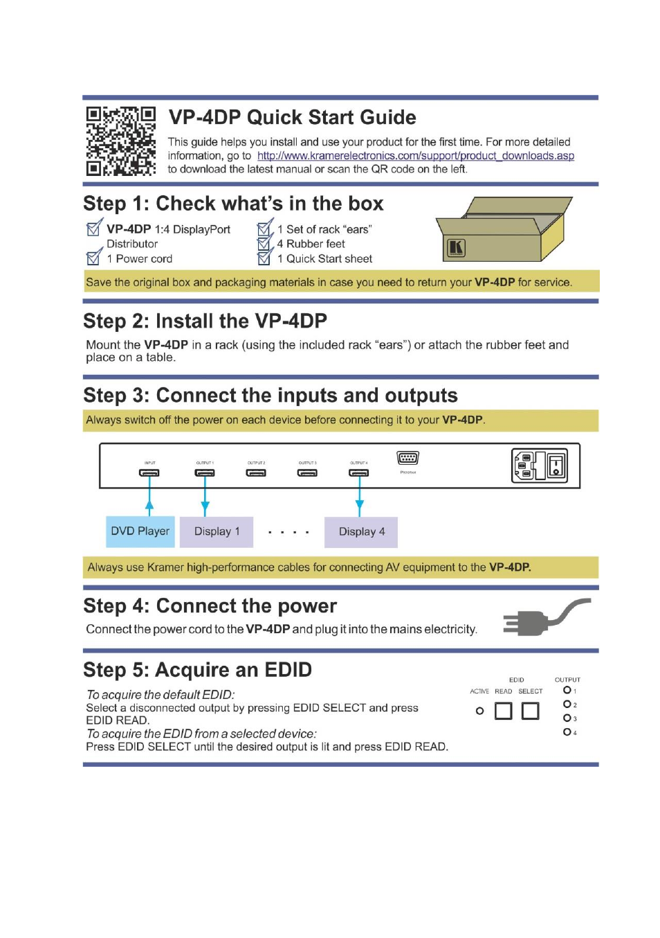 Kramer Electronics VM-4DP User Manual | Page 2 / 16