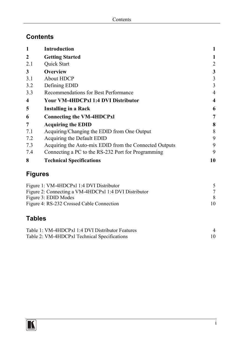 Kramer Electronics VM-4HDCPxl User Manual | Page 2 / 14