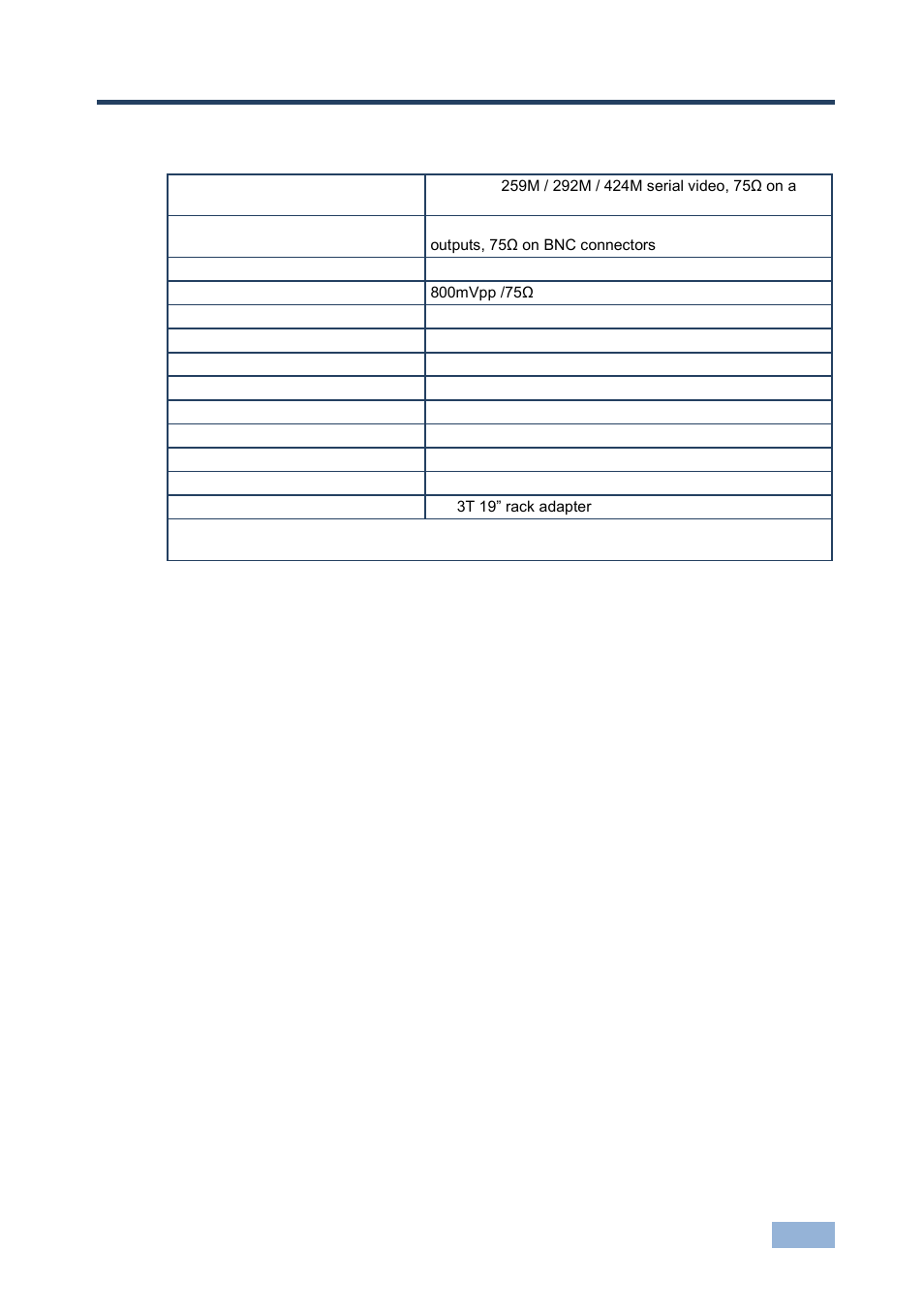 5 technical specifications, Technical specifications, 5technical specifications | Kramer Electronics VM-4HDxl User Manual | Page 10 / 12