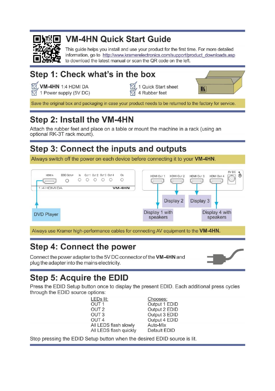 Kramer Electronics VM-4HN User Manual | Page 2 / 13