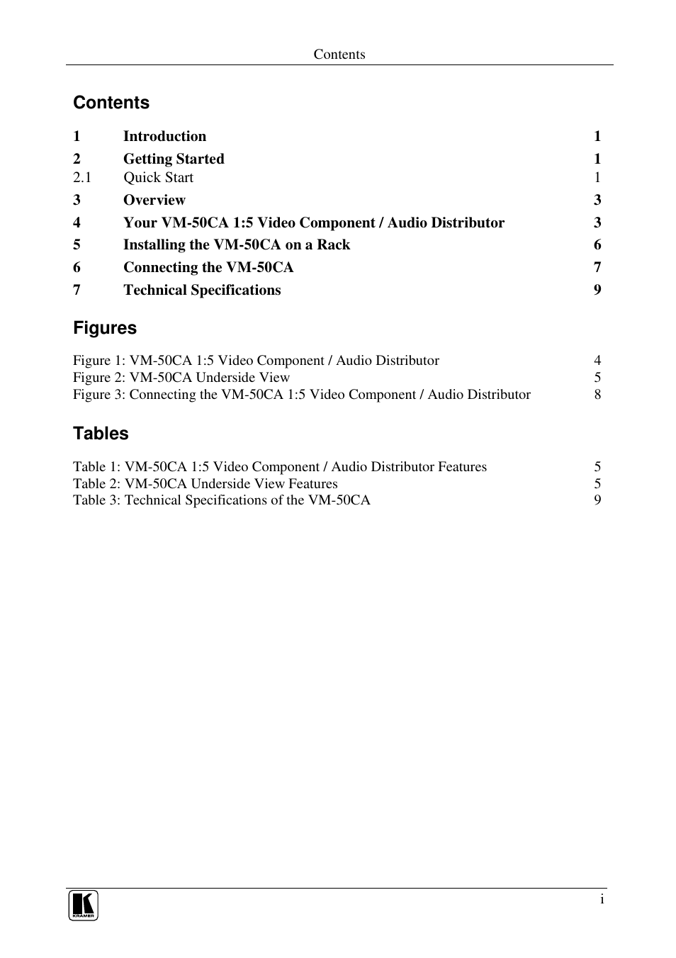 Kramer Electronics VM-50CA User Manual | Page 2 / 13