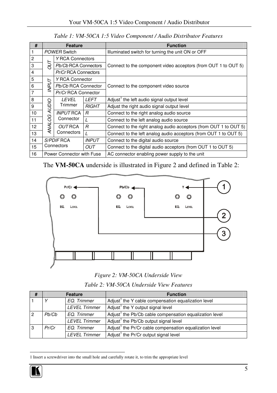 Kramer Electronics VM-50CA User Manual | Page 7 / 13