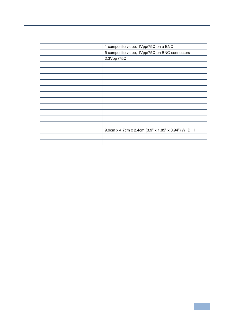 5 technical specifications, Technical specifications, 5technical specifications | Kramer Electronics VM-51 User Manual | Page 10 / 12