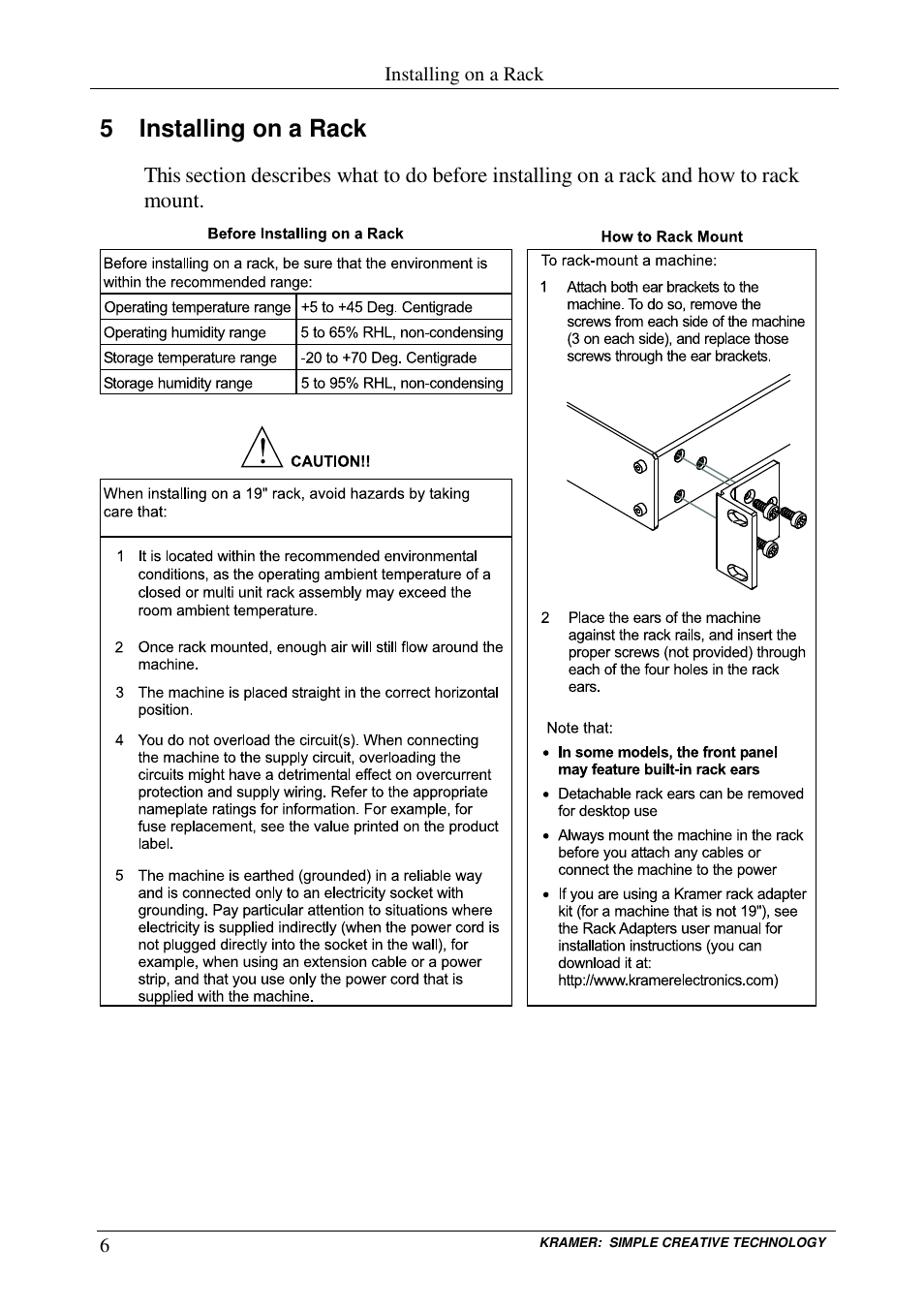 5 installing on a rack | Kramer Electronics VM-5DS User Manual | Page 8 / 12