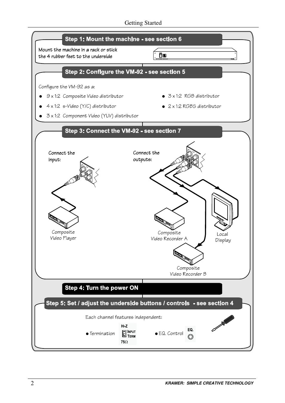 Kramer Electronics VM-92 User Manual | Page 4 / 16